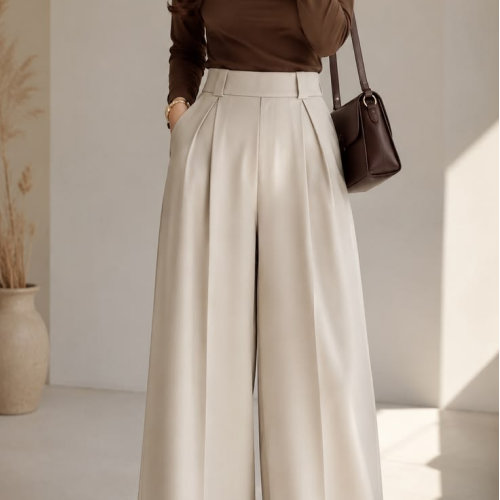 The Celeste Pleated Wide-Leg Pants